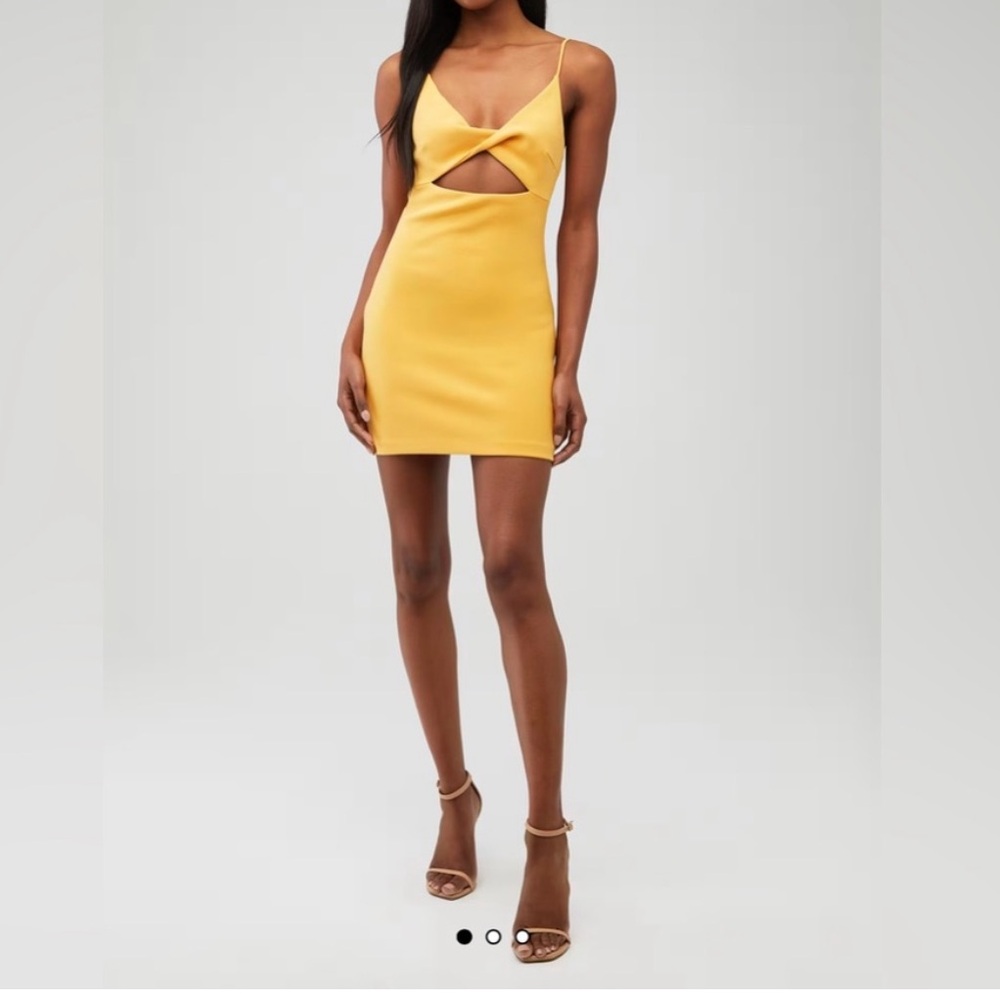 NWT bec and bridge yellow mini dress